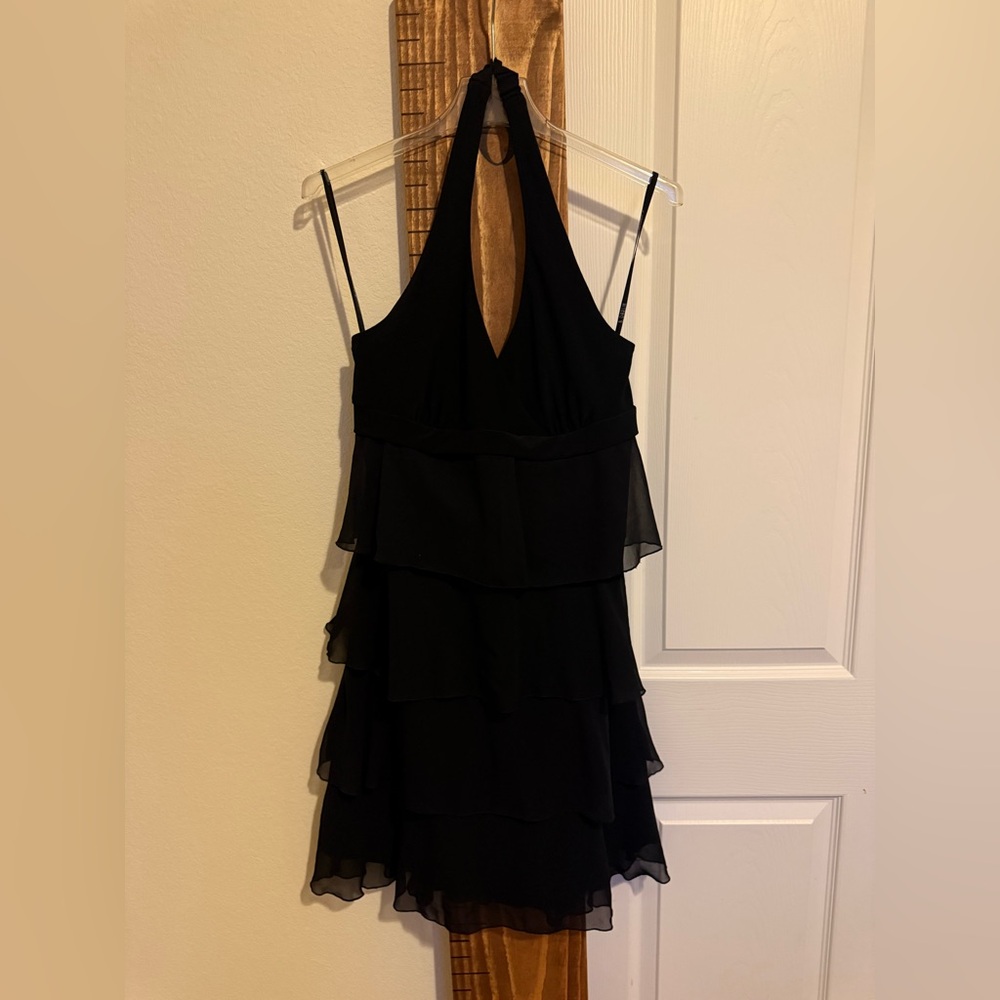 B Darlin Black One-Shoulder Tiered Cocktail Dress